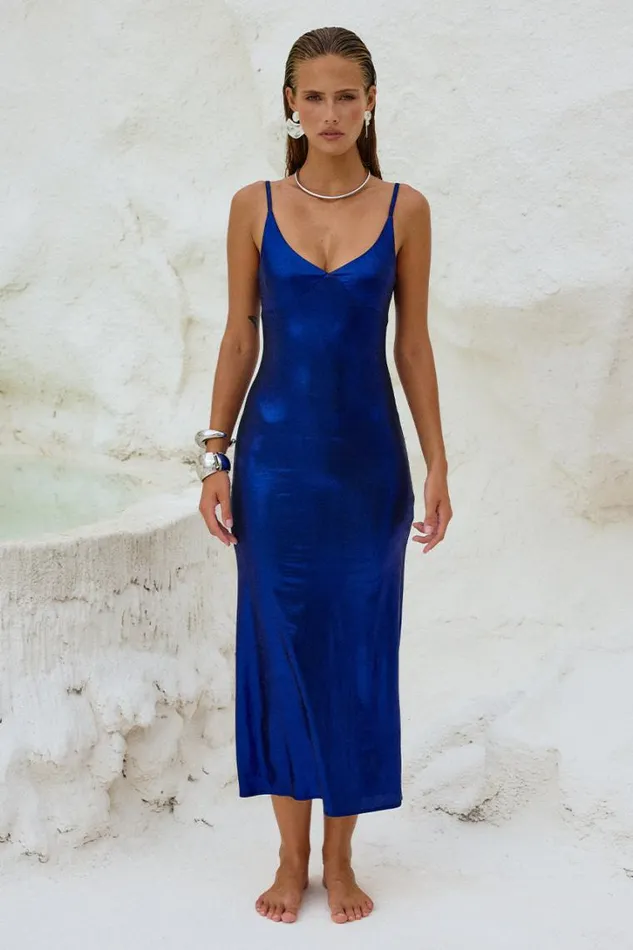 Runaway The Label Midi Dresses HALO LONG MIDI DRESS Azure 8211 Women