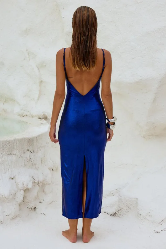 Runaway The Label Midi Dresses HALO LONG MIDI DRESS Azure 8211 Women