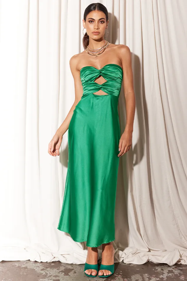 Runaway The Label Midi Dresses MICH SLIP DRESS Emerald 8211 Women