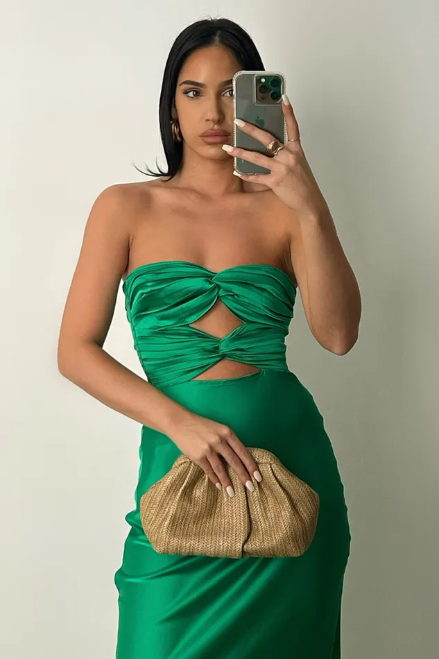 Runaway The Label Midi Dresses MICH SLIP DRESS Emerald 8211 Women