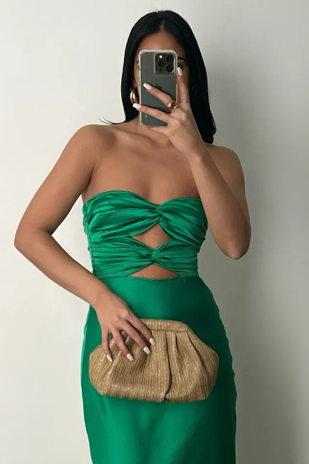Runaway The Label Midi Dresses MICH SLIP DRESS Emerald 8211 Women