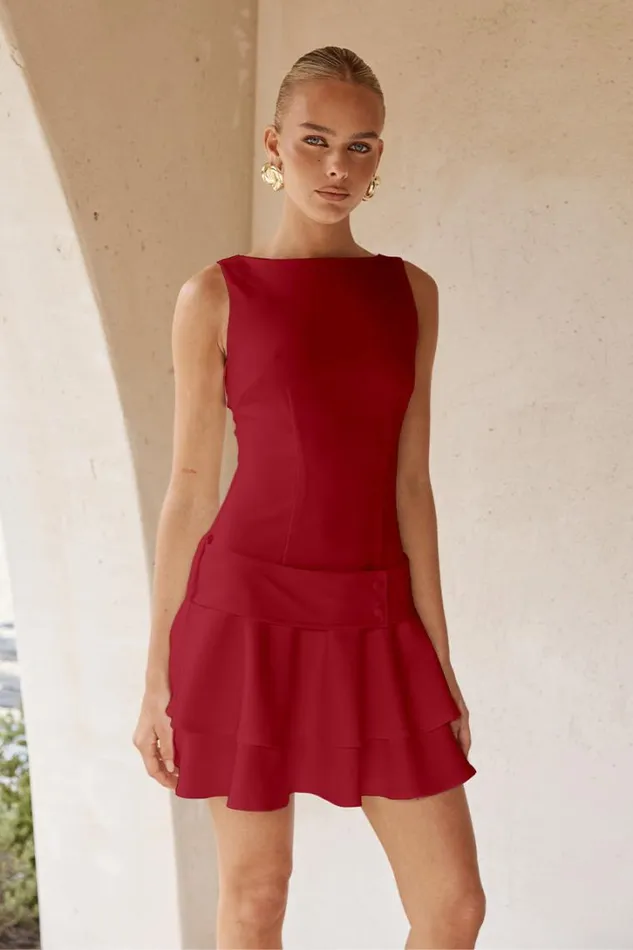 Runaway The Label Mini Dresses FAWN MINI DRESS Cherry 8211 Women