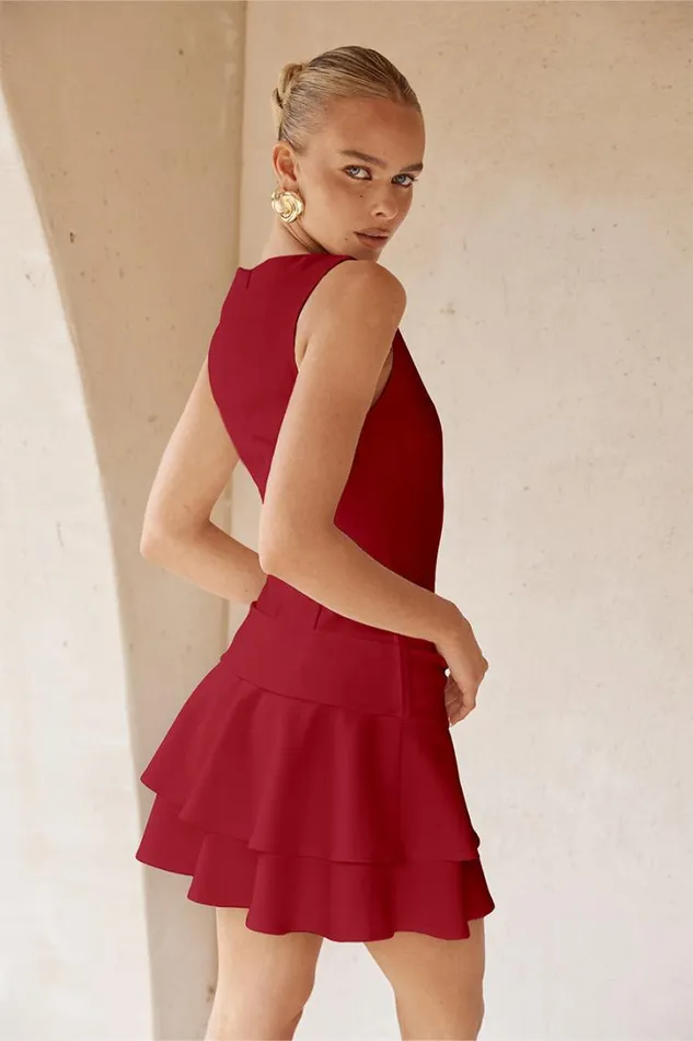 Runaway The Label Mini Dresses FAWN MINI DRESS Cherry 8211 Women
