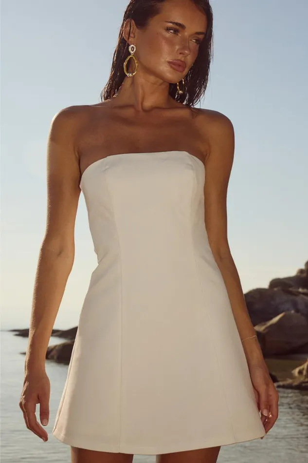 Runaway The Label Mini Dresses LOLANA MINI DRESS Ivory 8211 Women