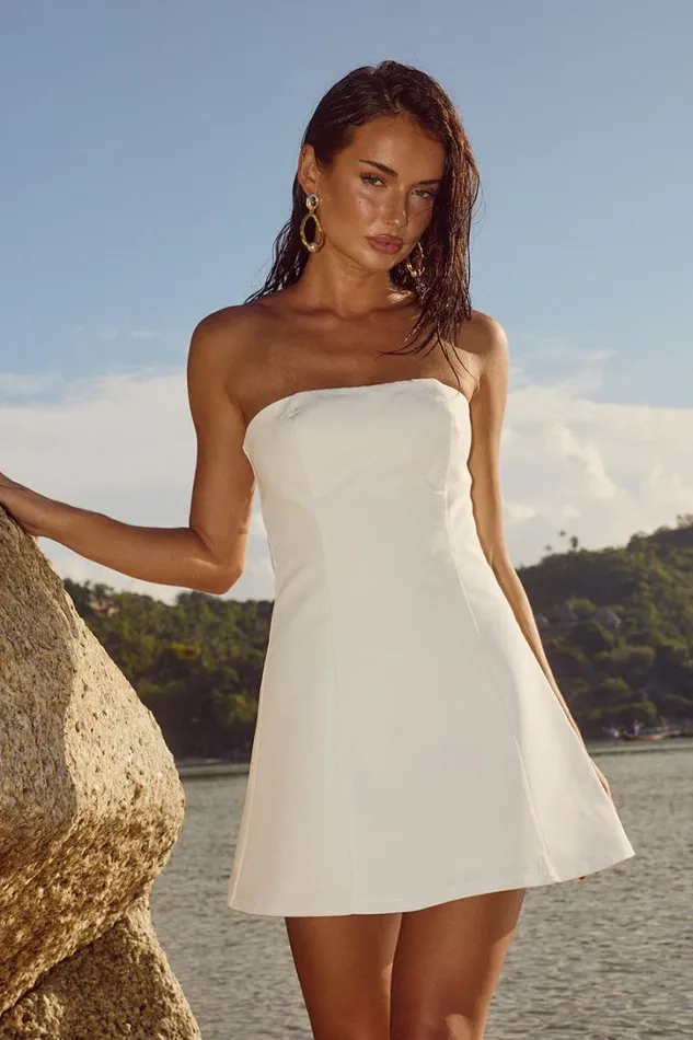 Runaway The Label Mini Dresses LOLANA MINI DRESS Ivory 8211 Women