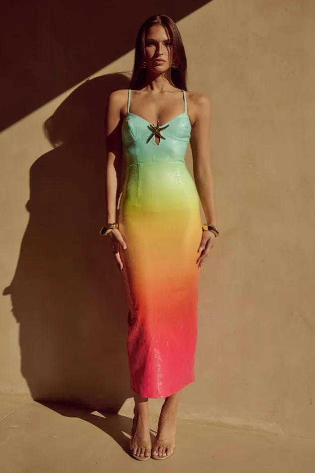 Runaway The Label Sequin Dresses BENITO MIDI DRESS Multi 8211 Women
