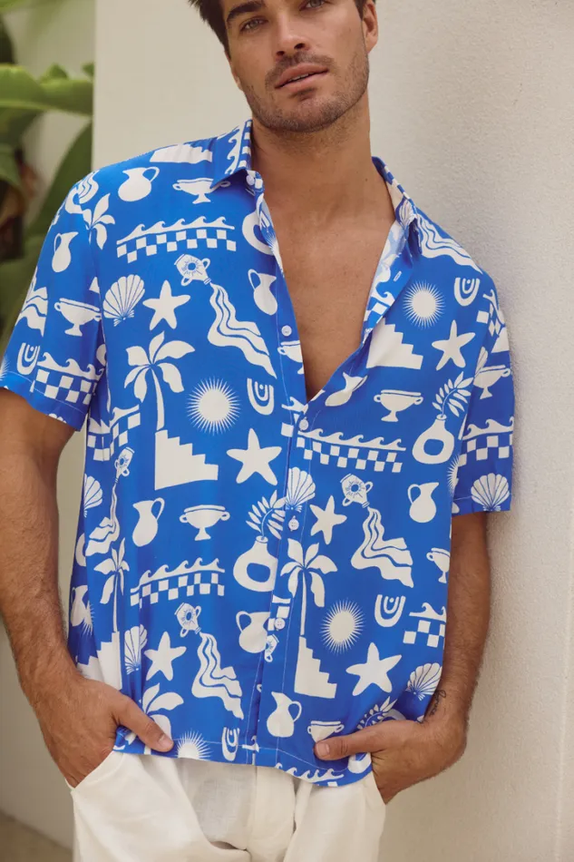 Runaway The Label Shirts MATTY SHIRT Bluewhite 8211 Men