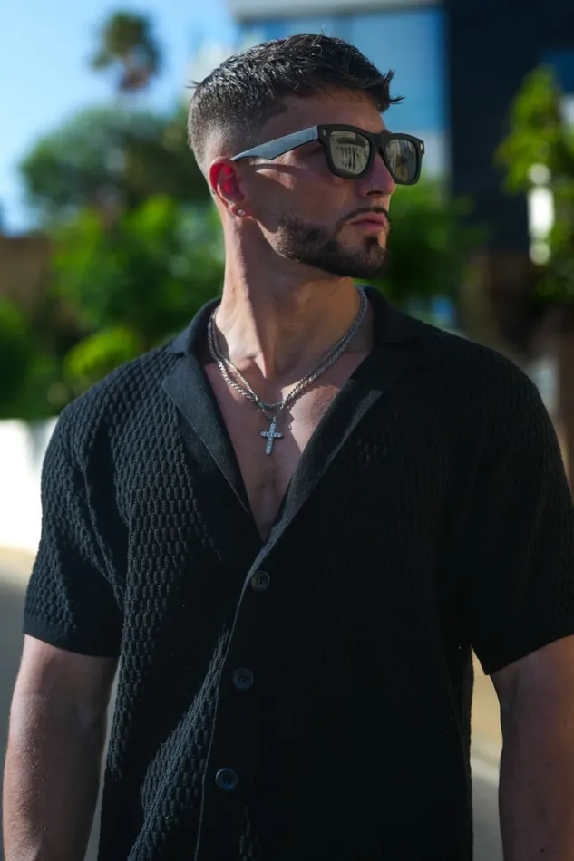 Runaway The Label Shirts PHOENIX KNIT SHIRT Black 8211 Men