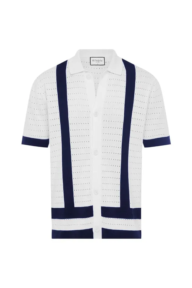 Runaway The Label Shirts REGGIE SHIRT Whitenavy 8211 Men