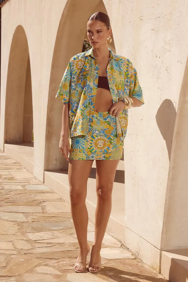 Runaway The Label Skirts ANACAPRI MINI SKIRT Anacapri Lemon 8211 Women