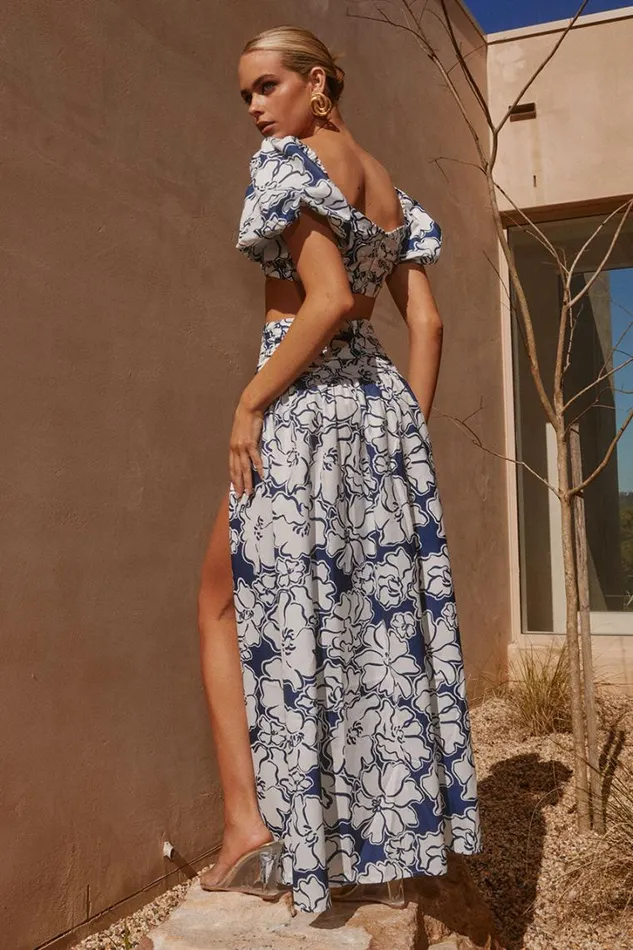 Runaway The Label Skirts KELANI SKIRT Navy Floral 8211 Women
