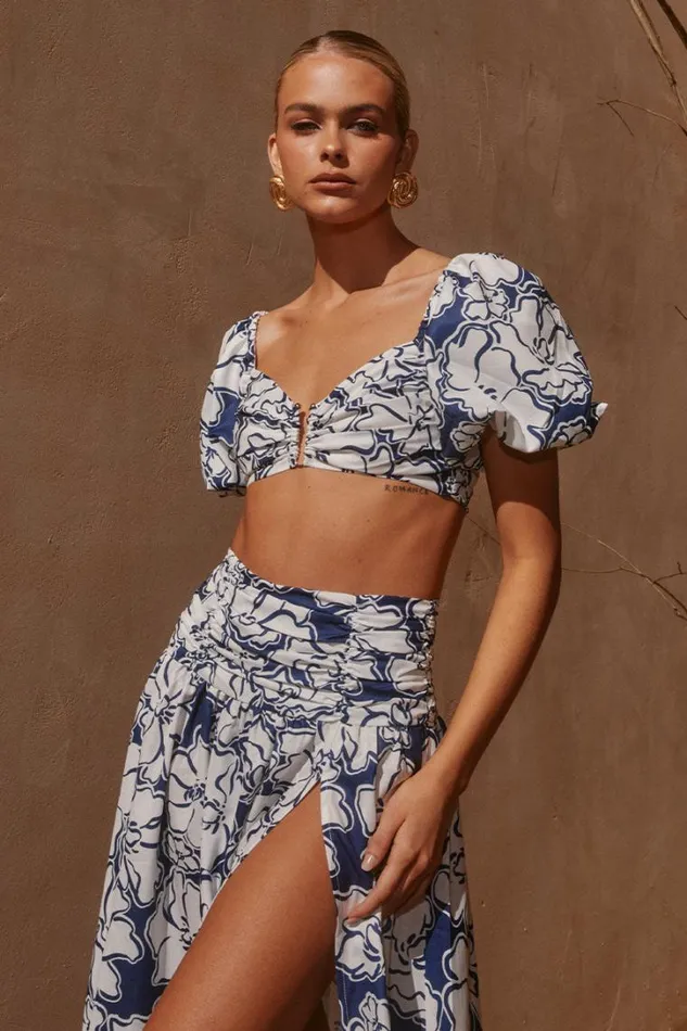 Runaway The Label Skirts KELANI SKIRT Navy Floral 8211 Women