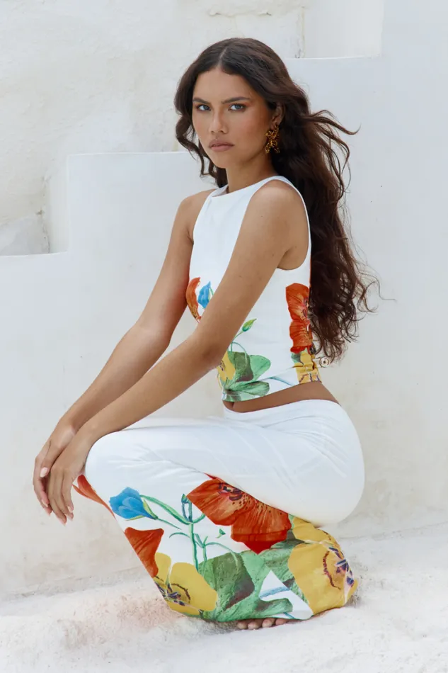 Runaway The Label Skirts PRIMROSE MAXI SKIRT White Flower 8211 Women