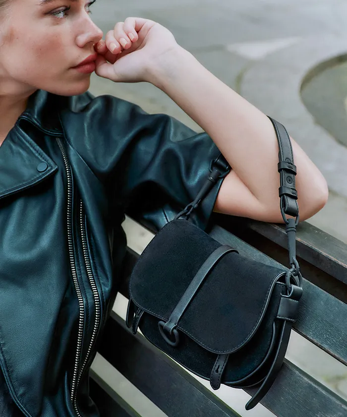 Rylee Crossbody Black Suede Women Dolce Vita Handbags