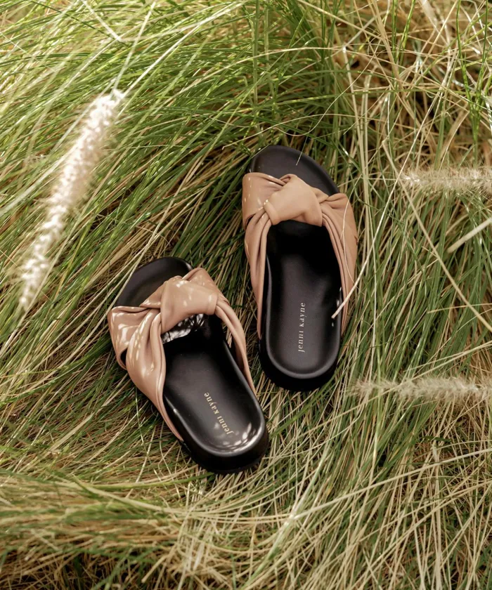 Sandals and Slides Women Jenni Kayne Leather Knot Sandal Taupe