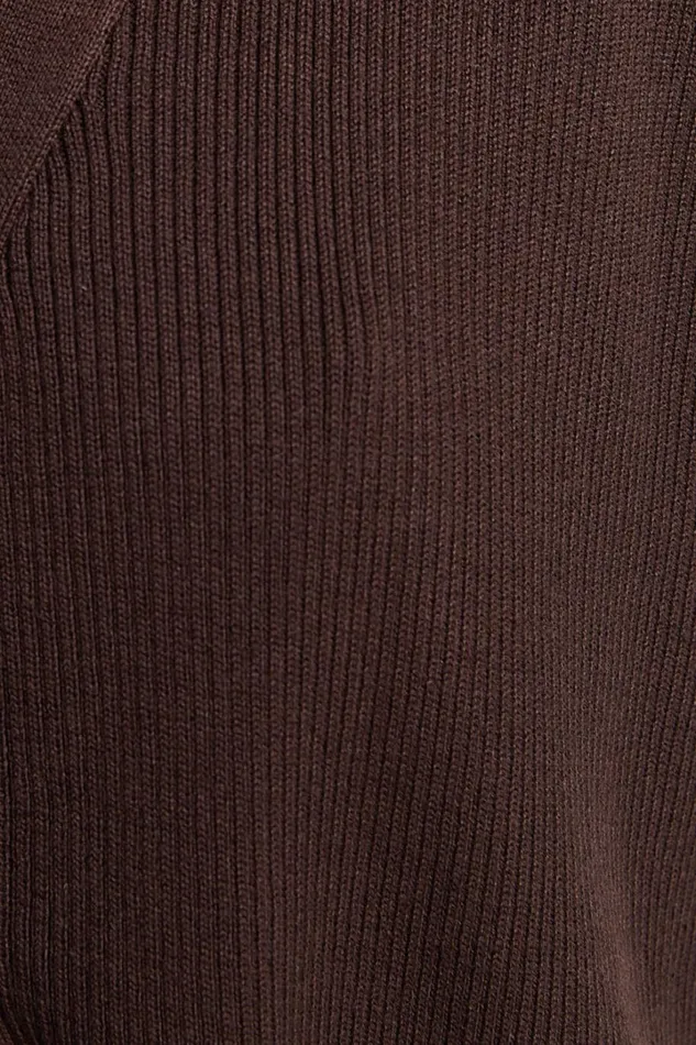 Sasha Top 8211 Knitted Button Through V Neck Sleeveless Top In Chocolate Women Showpo Knitwear