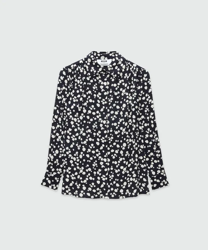 Satin Shirt With Polka Dot Print Women MSGM Tops And Shirts