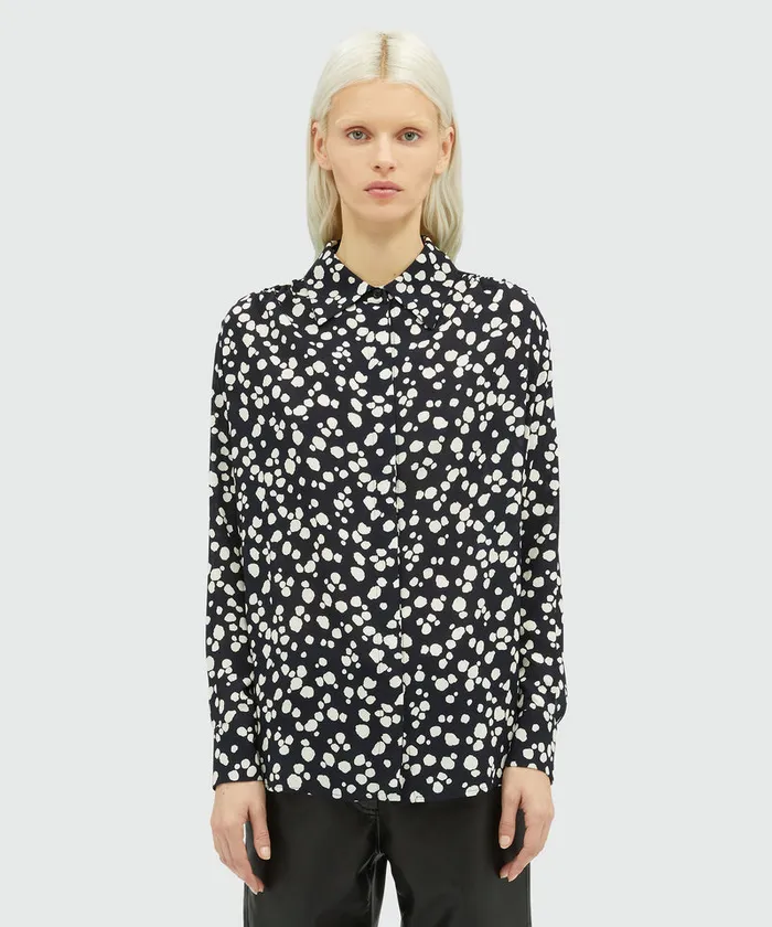 Satin Shirt With Polka Dot Print Women MSGM Tops And Shirts