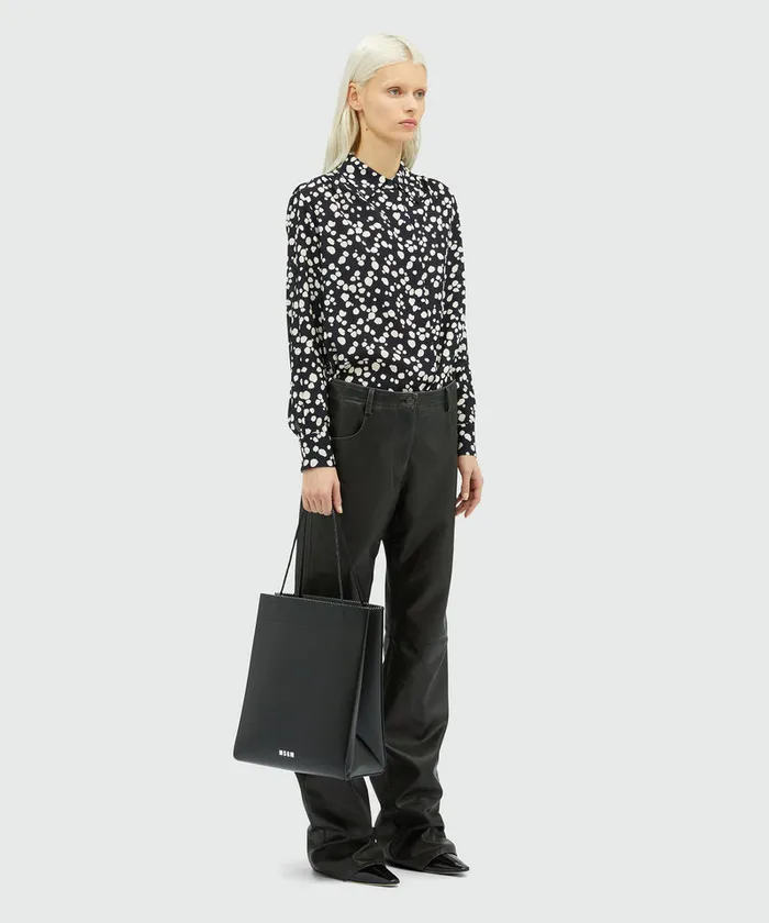 Satin Shirt With Polka Dot Print Women MSGM Tops And Shirts