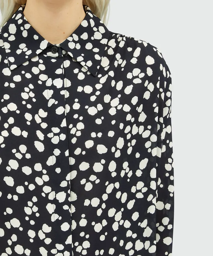 Satin Shirt With Polka Dot Print Women MSGM Tops And Shirts