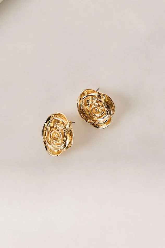 Scarlett Earrings 8211 Rose Detail Earrings In Gold Women Showpo Earrings