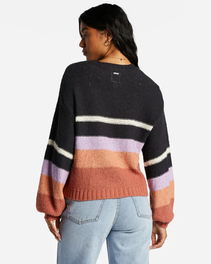 Seeing Double Crop Crewneck Sweater Lilac Breeze Women Billabong Sweaters