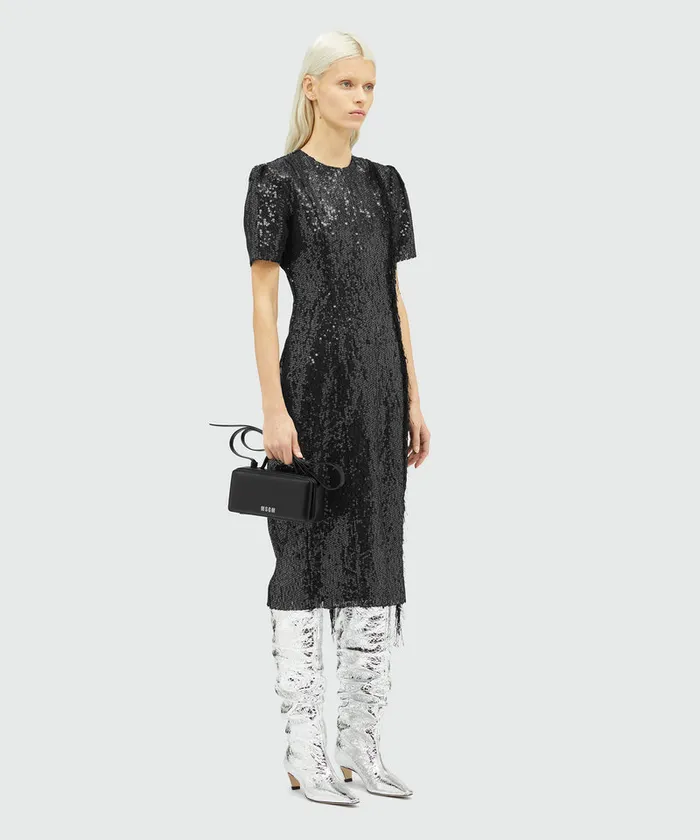 Sequined Midi Dress With Fringe Women MSGM Dresses