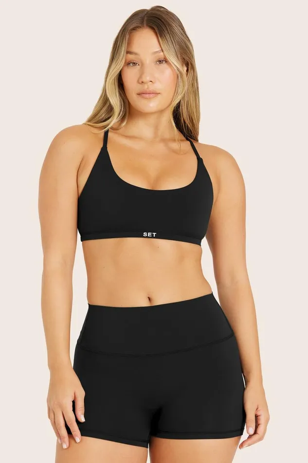 SET ACTIVE Activewear AIRLUXE BREATHE Y STRAP BRA 8211 ONYX 8211 Women