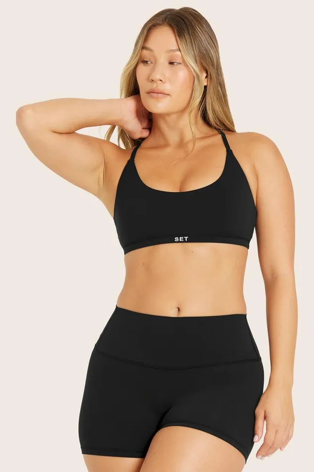 SET ACTIVE Activewear AIRLUXE BREATHE Y STRAP BRA 8211 ONYX 8211 Women