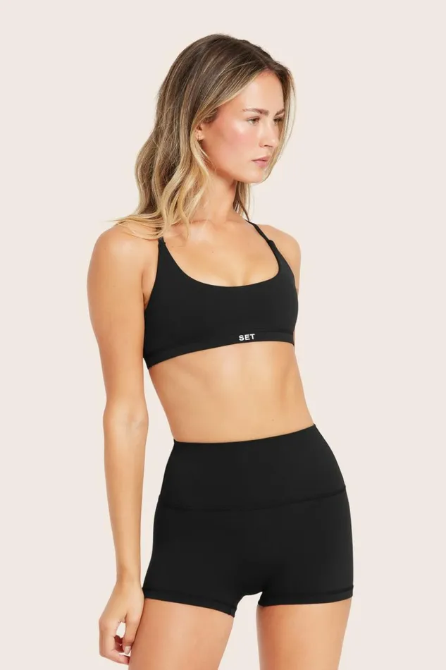 SET ACTIVE Activewear AIRLUXE BREATHE Y STRAP BRA 8211 ONYX 8211 Women