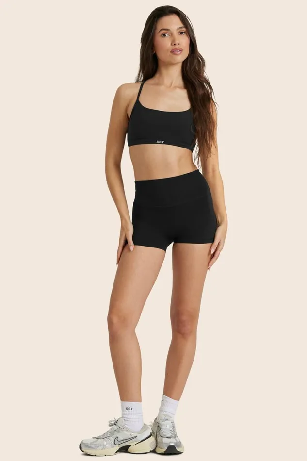 SET ACTIVE Bottoms AIRLUXE BREATHE MINI SHORTS 8211 ONYX 8211 Women