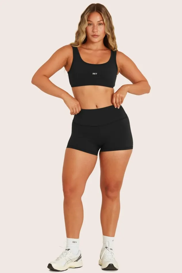 SET ACTIVE Bottoms AIRLUXE BREATHE MINI SHORTS 8211 ONYX 8211 Women