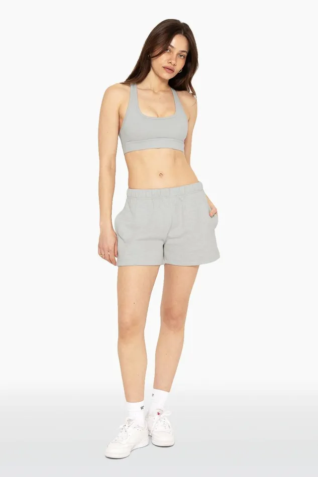 SET ACTIVE Bottoms HEAVYWEIGHT SWEATS SWEAT SHORTS 8211 HEATHER GREY 8211 Women