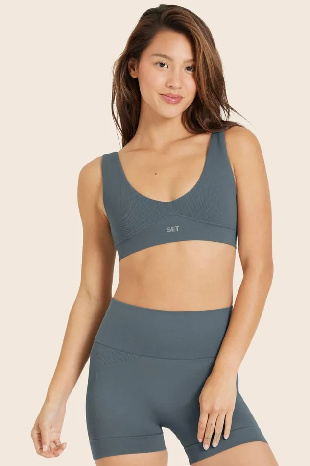 SET ACTIVE Bras Tops SCULPTFLEX POWER DIVE BRA 8211 SLATE 8211 Women