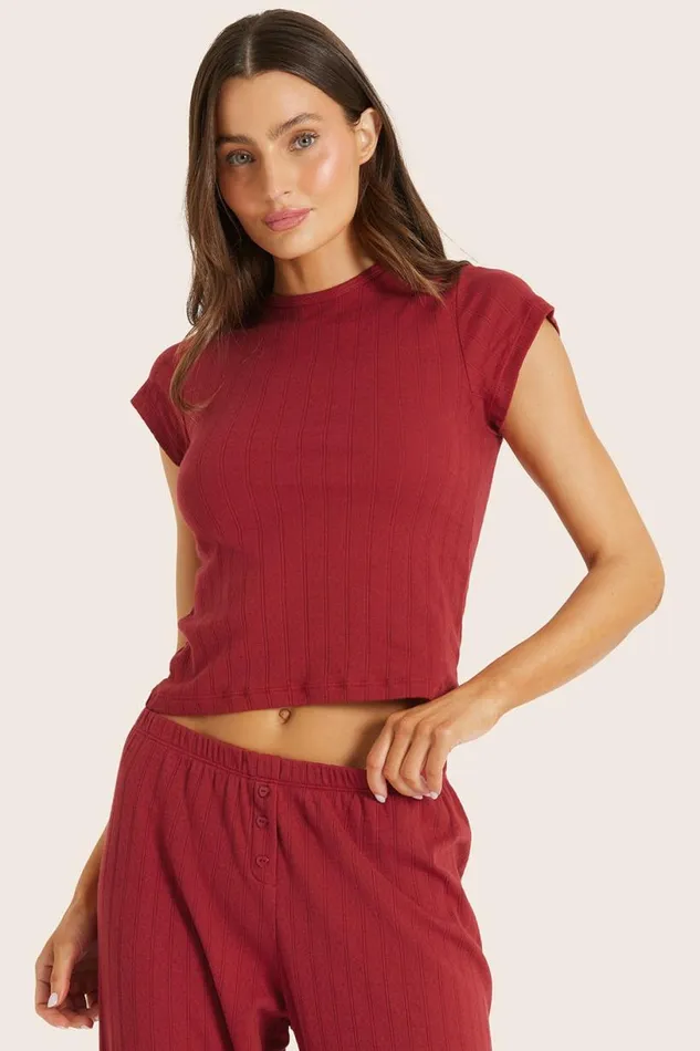 SET ACTIVE Lounge POINTELLE DAINTY TEE 8211 LOVE 8211 Women