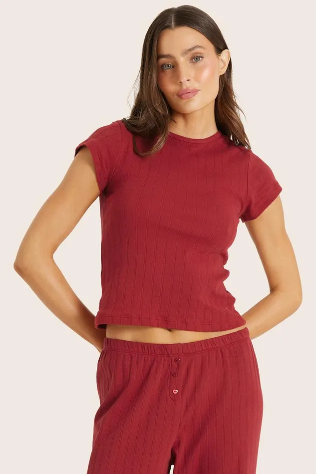 SET ACTIVE Lounge POINTELLE DAINTY TEE 8211 LOVE 8211 Women