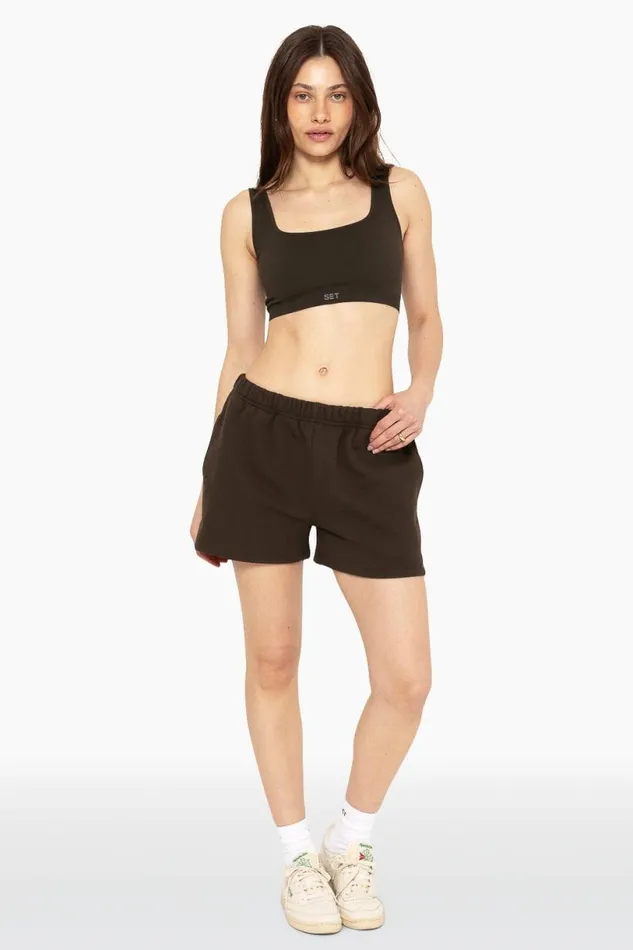 SET ACTIVE Sweats HEAVYWEIGHT SWEATS SWEAT SHORTS 8211 ESPRESSO 8211 Women