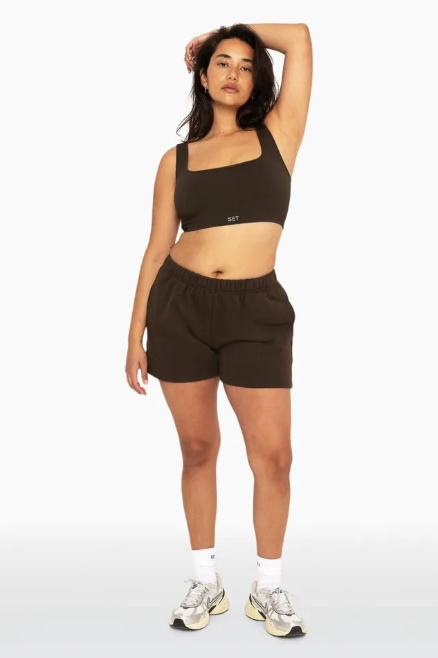 SET ACTIVE Sweats HEAVYWEIGHT SWEATS SWEAT SHORTS 8211 ESPRESSO 8211 Women