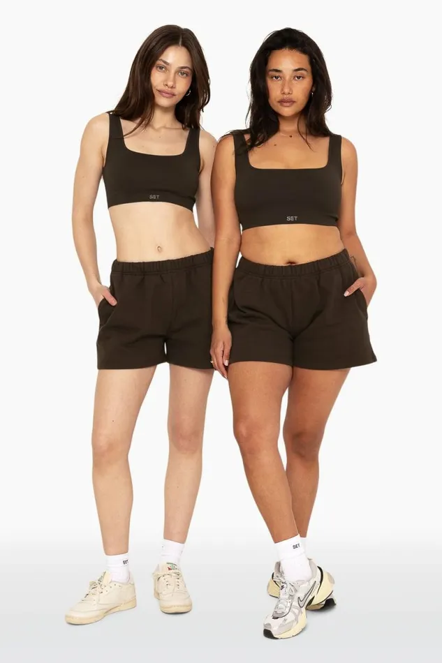 SET ACTIVE Sweats HEAVYWEIGHT SWEATS SWEAT SHORTS 8211 ESPRESSO 8211 Women