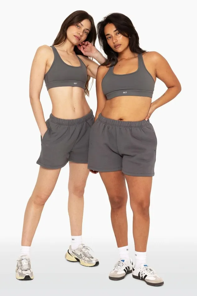 SET ACTIVE Sweats HEAVYWEIGHT SWEATS SWEAT SHORTS 8211 GRAPHITE 8211 Women