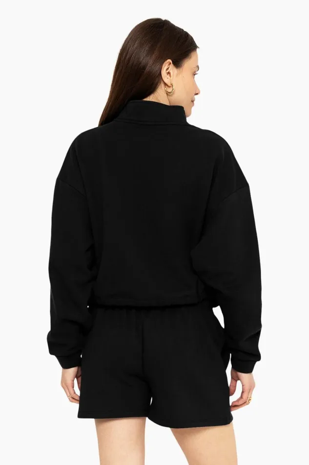 SET ACTIVE Tops HEAVYWEIGHT SWEATS HALF ZIP 8211 ONYX 8211 Women