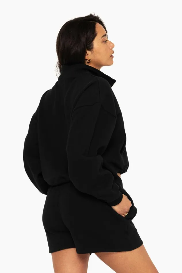 SET ACTIVE Tops HEAVYWEIGHT SWEATS HALF ZIP 8211 ONYX 8211 Women
