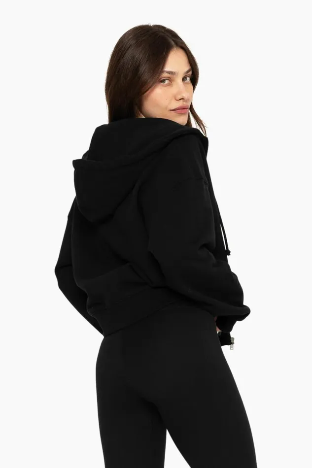 SET ACTIVE Tops HEAVYWEIGHT SWEATS ZIP HOODIE 8211 ONYX 8211 Women