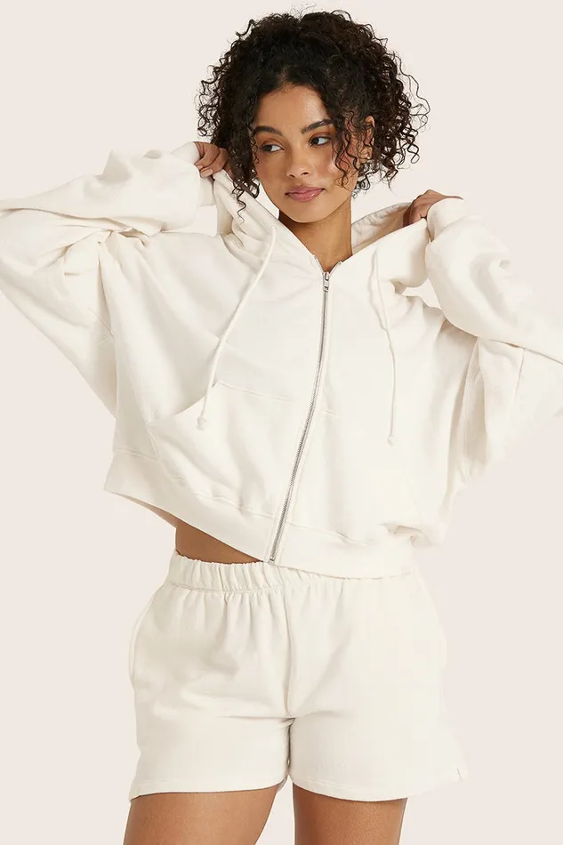 SET ACTIVE Tops LIGHTWEIGHT SWEATS CLASSIC ZIP HOODIE 8211 BLANC 8211 Women