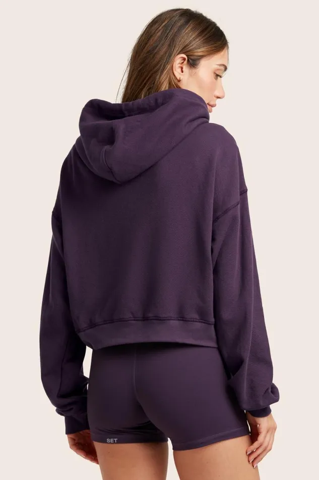 SET ACTIVE Tops LIGHTWEIGHT SWEATS CLASSIC ZIP HOODIE 8211 PLUM 8211 Women