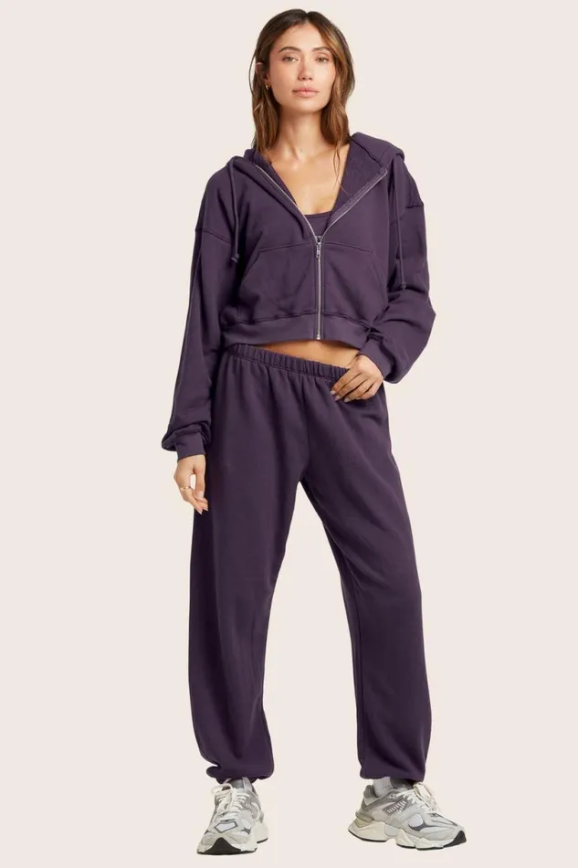 SET ACTIVE Tops LIGHTWEIGHT SWEATS CLASSIC ZIP HOODIE 8211 PLUM 8211 Women