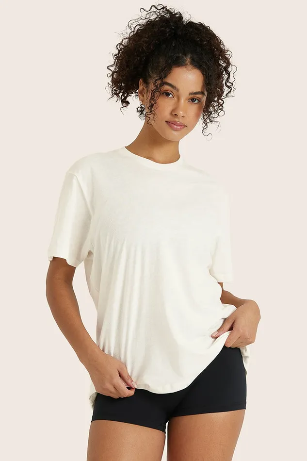 SET ACTIVE Tops Tanks Tees CLASSIC COTTON DAILY BOYFRIEND TEE 8211 BLANC 8211 Women
