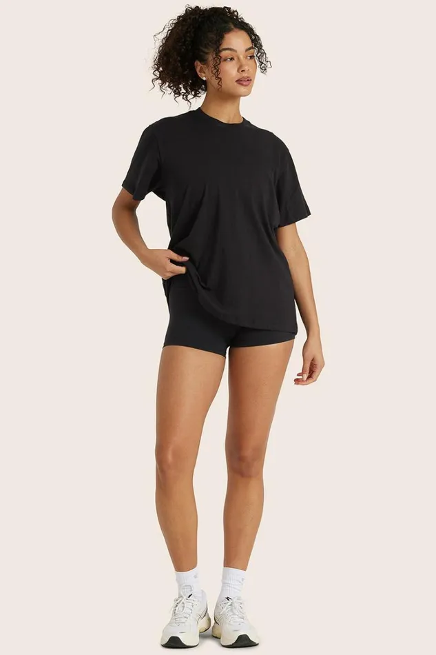 SET ACTIVE Tops Tanks Tees CLASSIC COTTON DAILY BOYFRIEND TEE 8211 ONYX 8211 Women