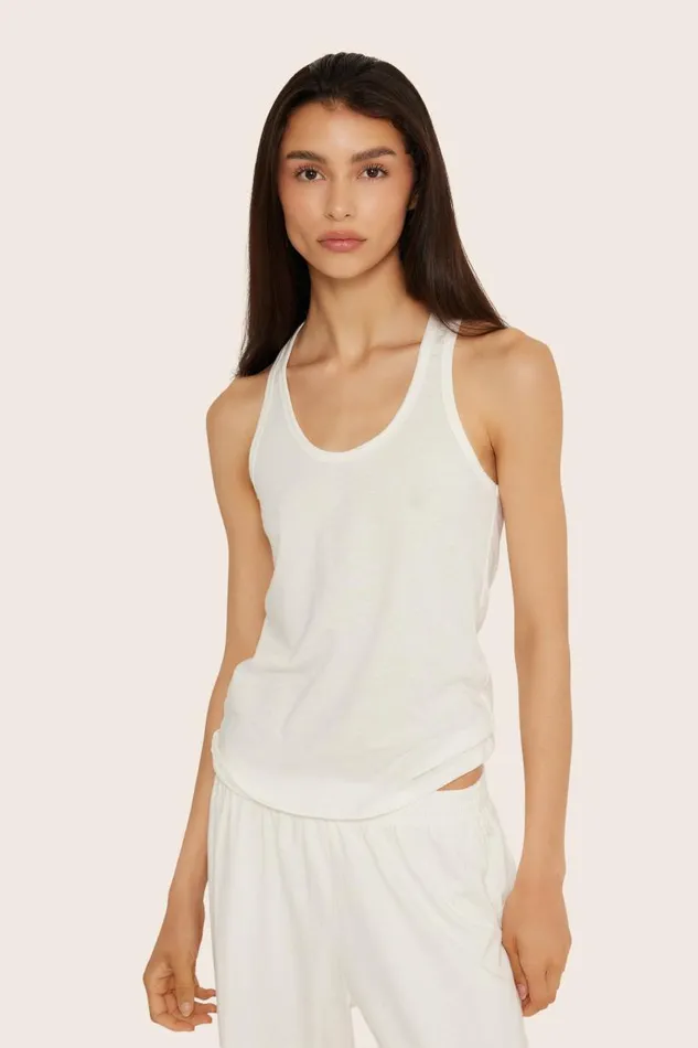 SET ACTIVE Tops Tanks Tees CLASSIC COTTON DAILY RACER TANK 8211 BLANC 8211 Women