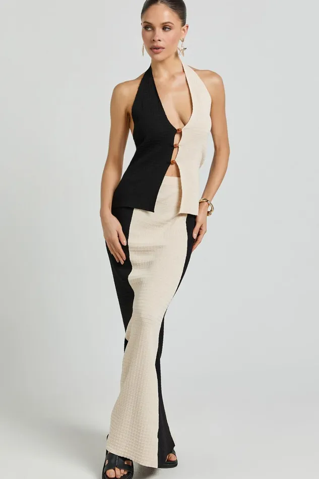 Seven Wonders 8211 Elita Maxi Skirt In BlackLatte Women Showpo Skirts